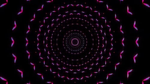 Abstract Neon Glowing Tunnel Loop Background