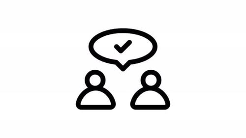 animación de iconos de línea de comunicación