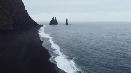 Black Sand Beach In Iceland