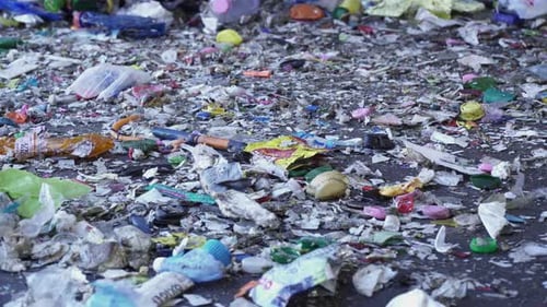 Landfill Full of Colorful Plastic Trash