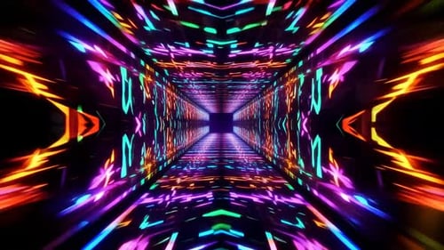 Bunte geometrische Neontunnel-VJ-Loop-Bewegungsgrafik