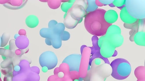 Abstract Fluid 3D Shapes Floating Looping Background