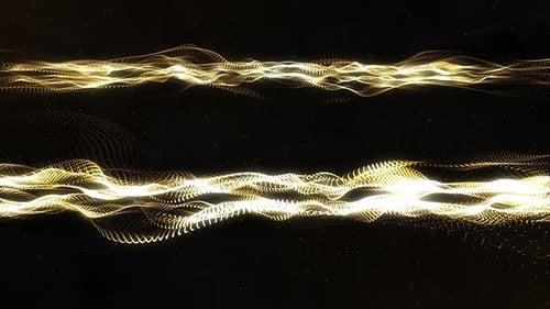 Golden Particle Waves Abstract Flowing Background