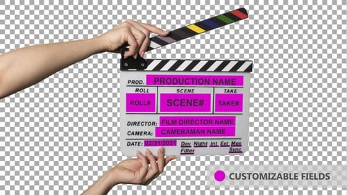 Film Slate on Green Screen for Movie Production