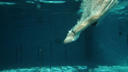 Man Diving in Swimming Pool