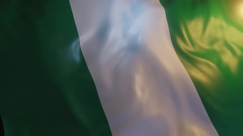 Realistic Nigerian Flag Waving Seamless Loop Animation