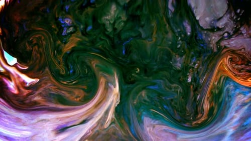 Abstract Colorful Paint Swirls and Textures