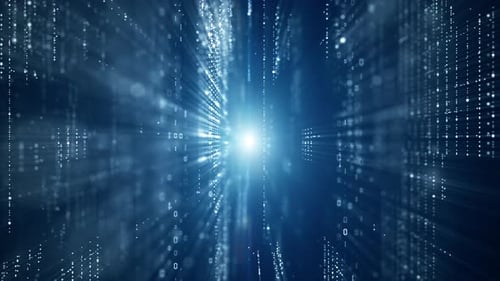 Futuristic Digital Data Tunnel Animation