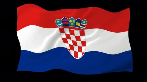 Realistic Waving Flag of Croatia
