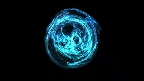 Abstract Blue Swirling Energy Orb Loop Animation