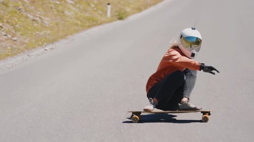 Cinematic downhill longboard session