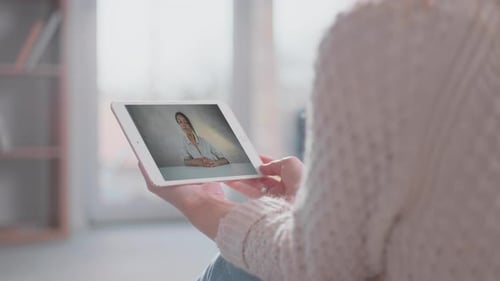 Video Chat on Tablet at Home