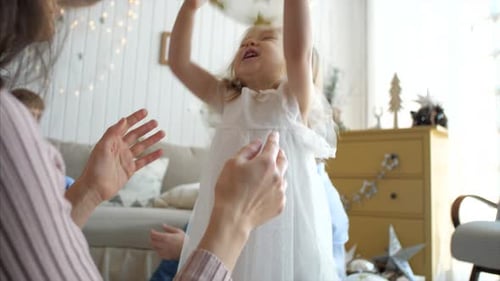 Family Fun with Balloons on Birthday Indoors