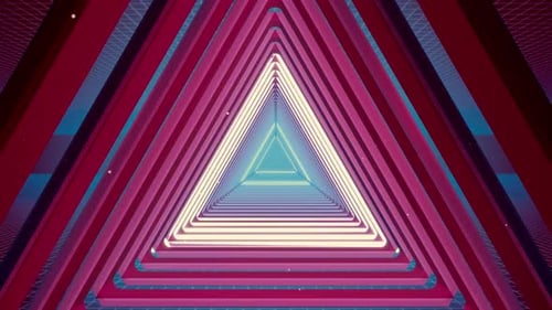 Flying Tunnel Triangle Light Retro 01 HD