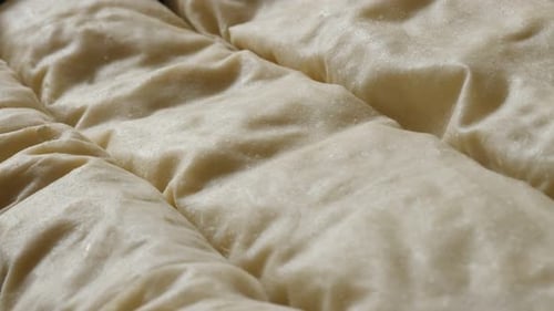 Close up of Prepared Raw Phyllo Dough