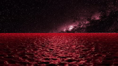 4K Red Ocean And Milkyway Seamless Loop