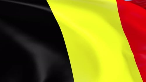 Realistic Waving Flag of Belgium