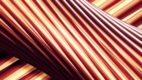 Diagonale bunte Streifen, die langsam hinter einer rotierenden großen Röhre fließen