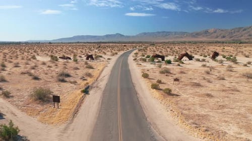 Empty Highway in Anza Borrego Desert, California, USA