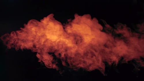 Fiery Red Smoke Billowing on Black Background