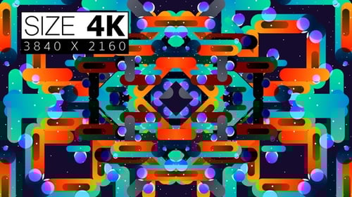 Vibrant Abstract Kaleidoscope Geometric Loop Background