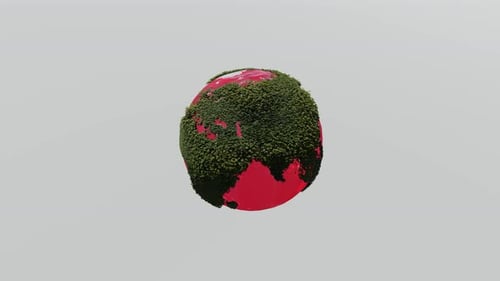 The earth rotates with a sea of blood