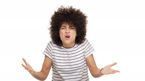 Upset Woman Arguing and Yelling with Frustration