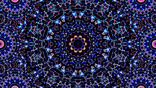 Glowing Abstract Kaleidoscope Pattern Loop Background