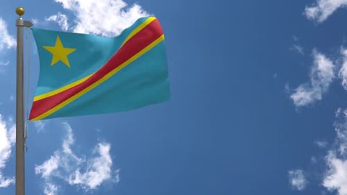 Democratic Republic of Congo Flag Waving Realistic Animation