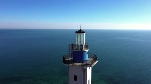Closeup of lighthouse