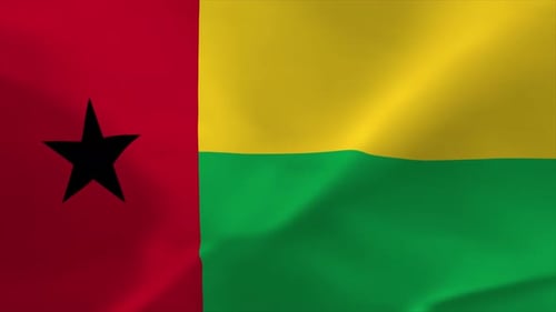 Waving Flag of Guinea-Bissau