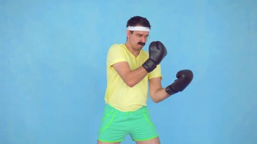 Man Boxing with Retro Flair