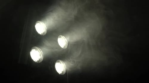 Dramatic Lights Shining Through a Smoky Haze