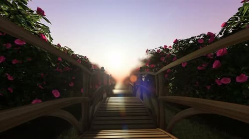 The Romantic Corridor Of Pink Flower Trees