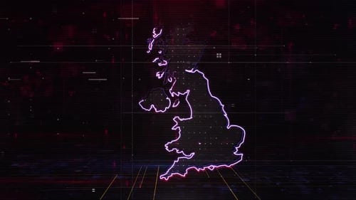 Uk Map Digital Background Loop 4k