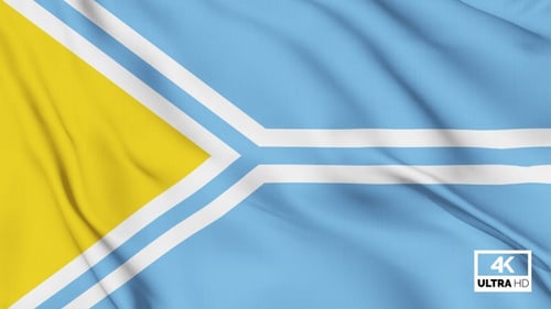 Tuva-Flagge winkt langsam geschlungen