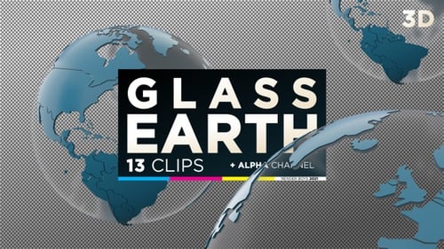3D Glass Earth Globe Rotation Animation Pack
