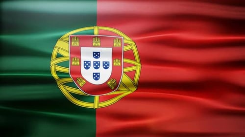 Realistic Waving Flag of Portugal Animated Background Loop