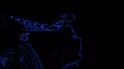 Futuristic Blue Line Reveal of a Sports Car