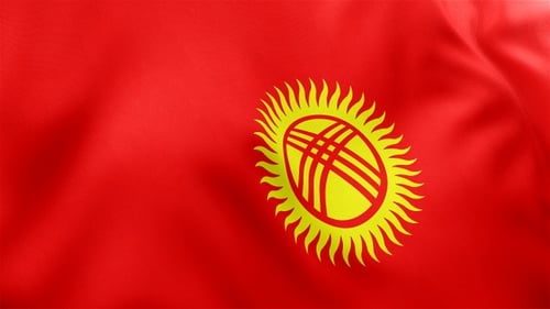 Realistic Waving Flag of Kyrgyzstan