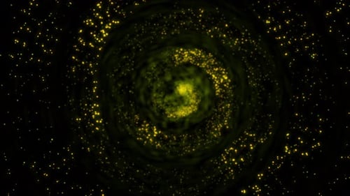 Dynamic Golden Particle Swirl Vortex Loop Background