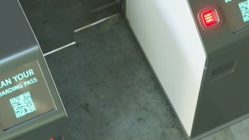 Modern Turnstile QR Code Boarding Pass Scanner