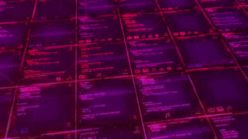 Abstract background with digital squares of data