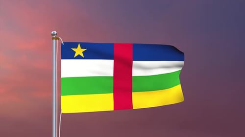 Central African Republic National Flag Waving Animation
