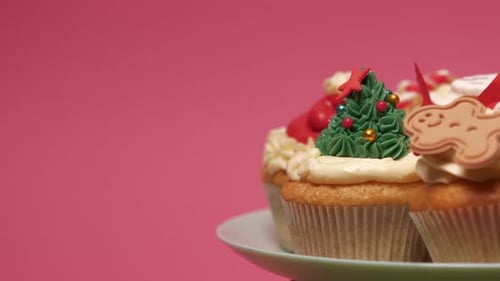 Desserts de Noël variés sur assiette