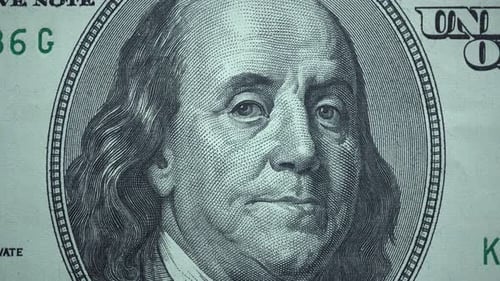 100 Dollars Bill Close Up, Slider Shot