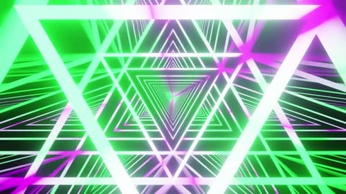 Triangle Tunnel Neon Background Vj Loop HD