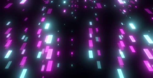 Bright Neon Glowing Rectangles Loop