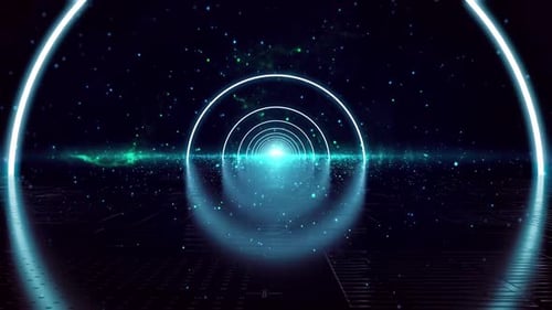 Neon Circle Blue Particle