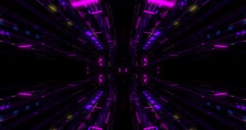 Flying futuristic central processing unit. loop / 3D render